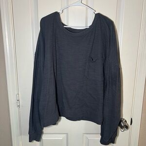 Aerie Charcoal Endless Summer Crew Long Sleeve